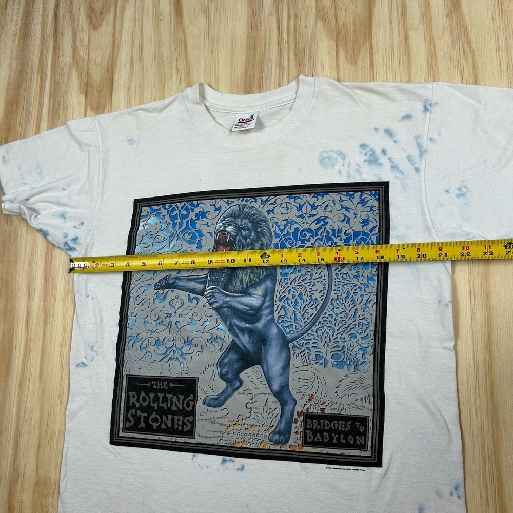 Vintage 90s Rolling Stones Bridges to Babylon Tour T-Shirt Size L Single Stitch - Picture 9 of 12